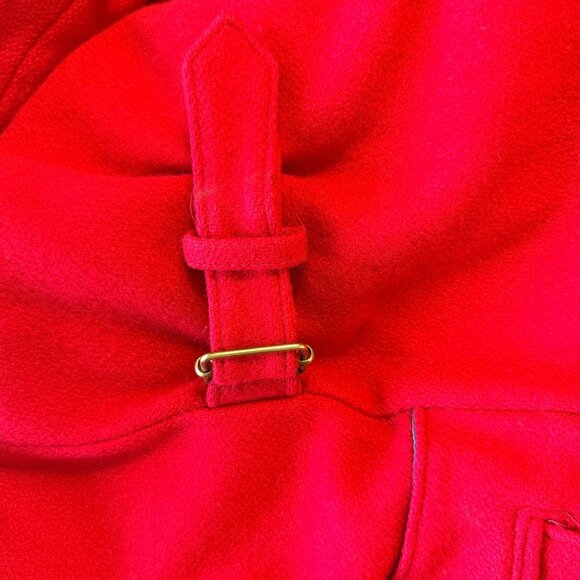 Woolrich Woman USA Made Red Wool Coat Large Funnel Neck Buckle Vintage 30328 - Picture 14 of 16